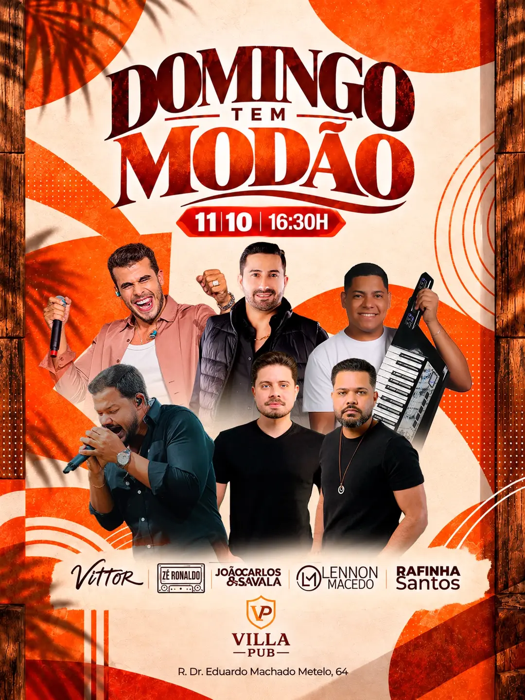 Flyer de Lennon Macedo, Rafinha Santos, Vittor e mais 2 artistas