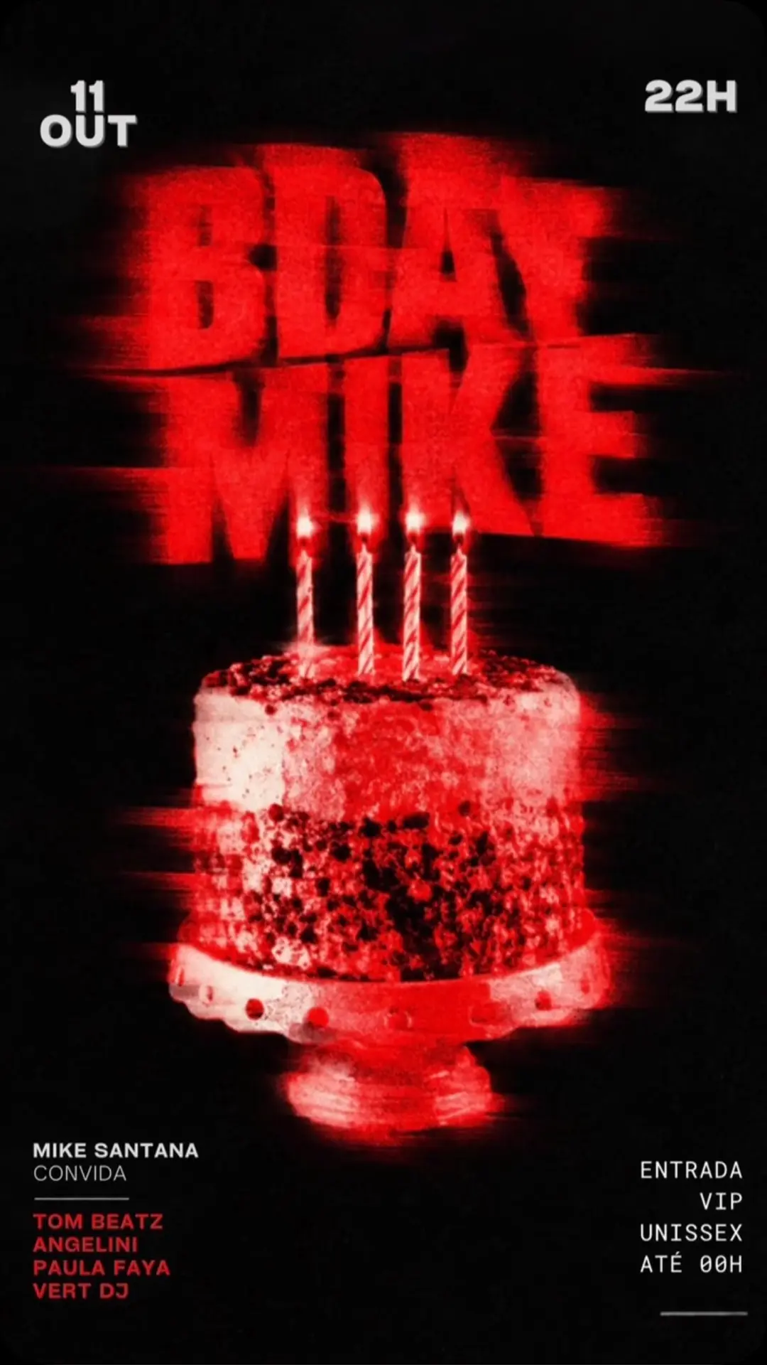 Flyer de Mike, Angelini, Banda Vert, Vert DJ e mais 2 artistas