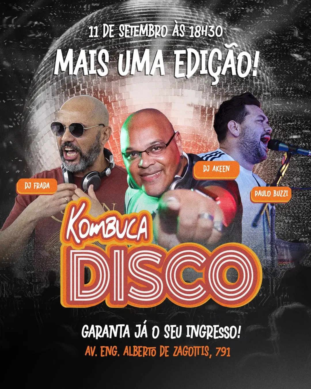 Flyer de DJ Akeen, Tarcisio Frada Jr. e mais 3 artistas