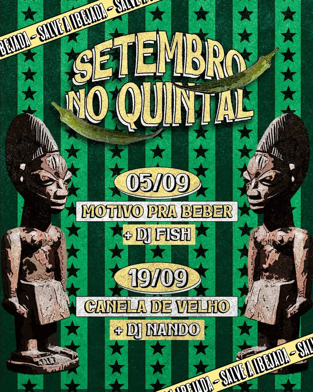 Flyer de Canela de Velho, Raquel Seneias e mais 3 artistas