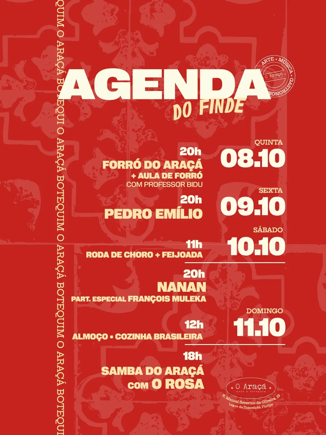 Flyer de O Rosa e Samba do Araçá