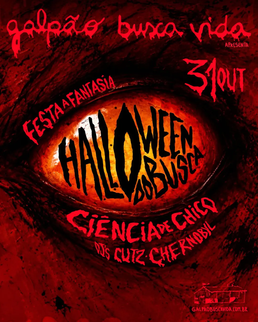 Flyer de DJ Cutz, Fredi Chernobyl e Ciência de Chico