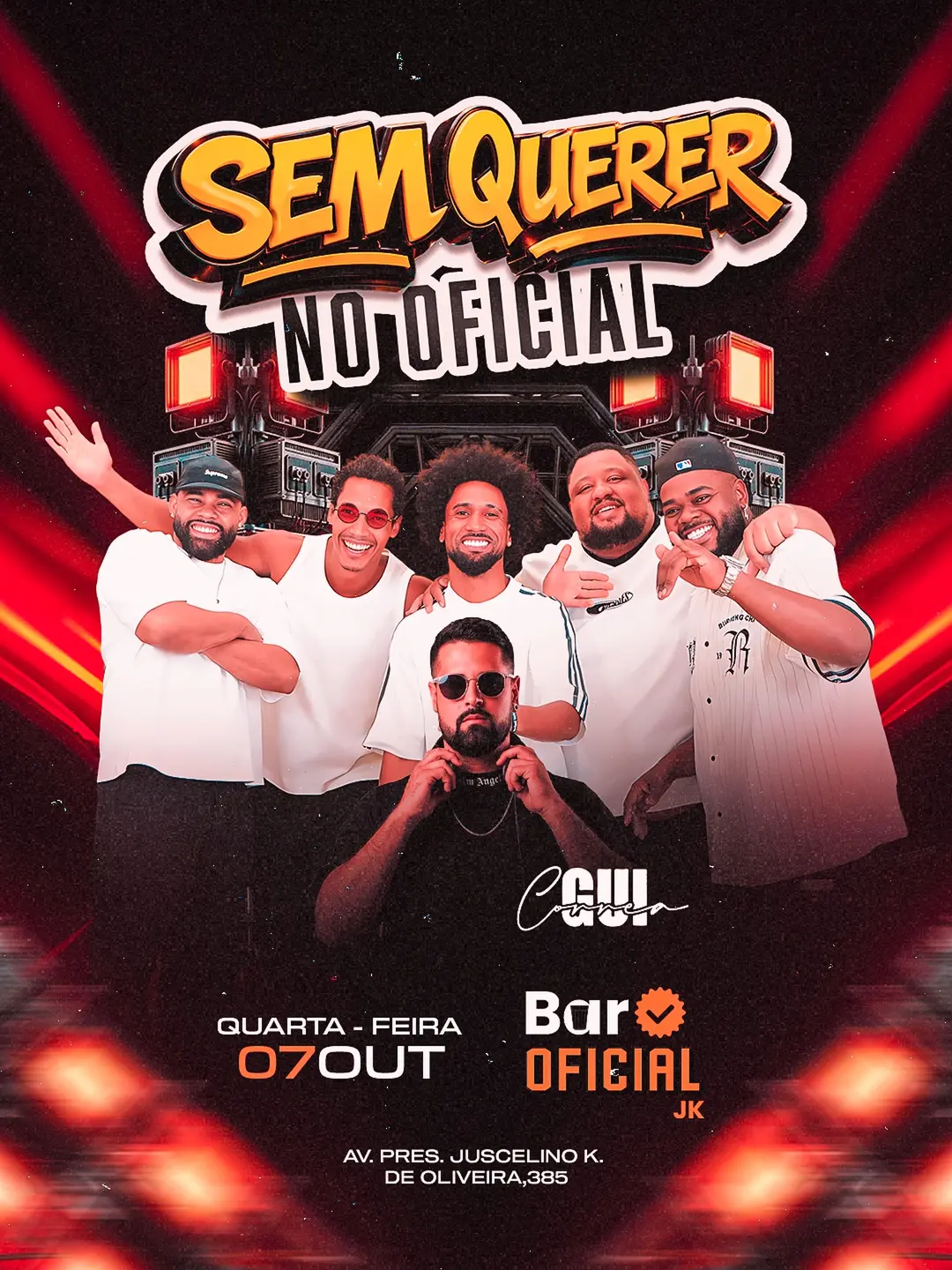 Flyer de DJ Gui Corrêa e Grupo Sem Querer