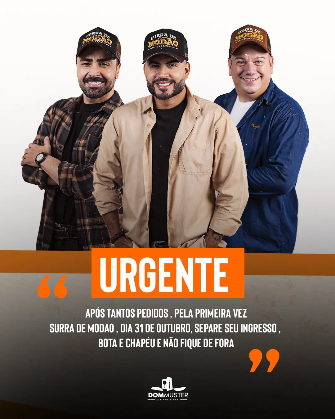 Flyer de Surra de Modão e Dom Muster