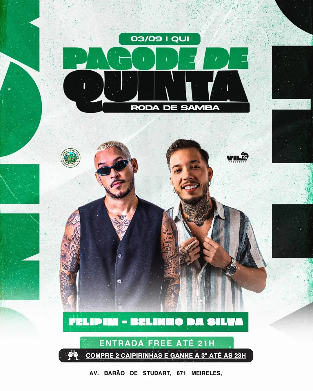 Flyer de Belinho da Silva, Felipim e mais 1 artista