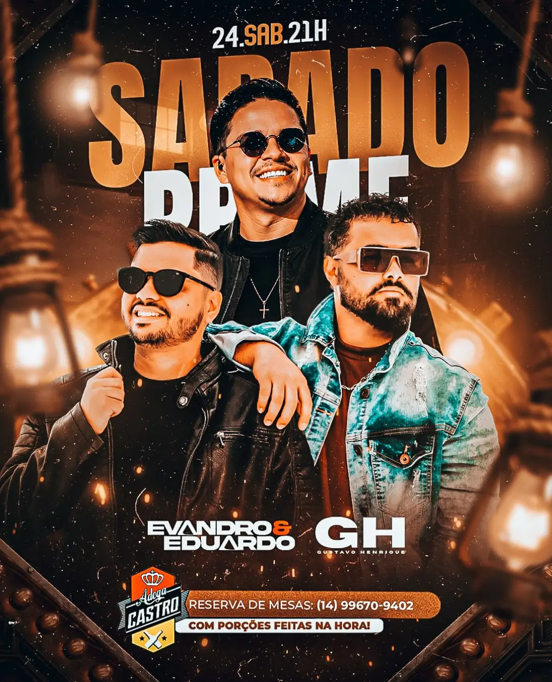 Flyer de Gustavo Henrique e Evandro e Eduardo