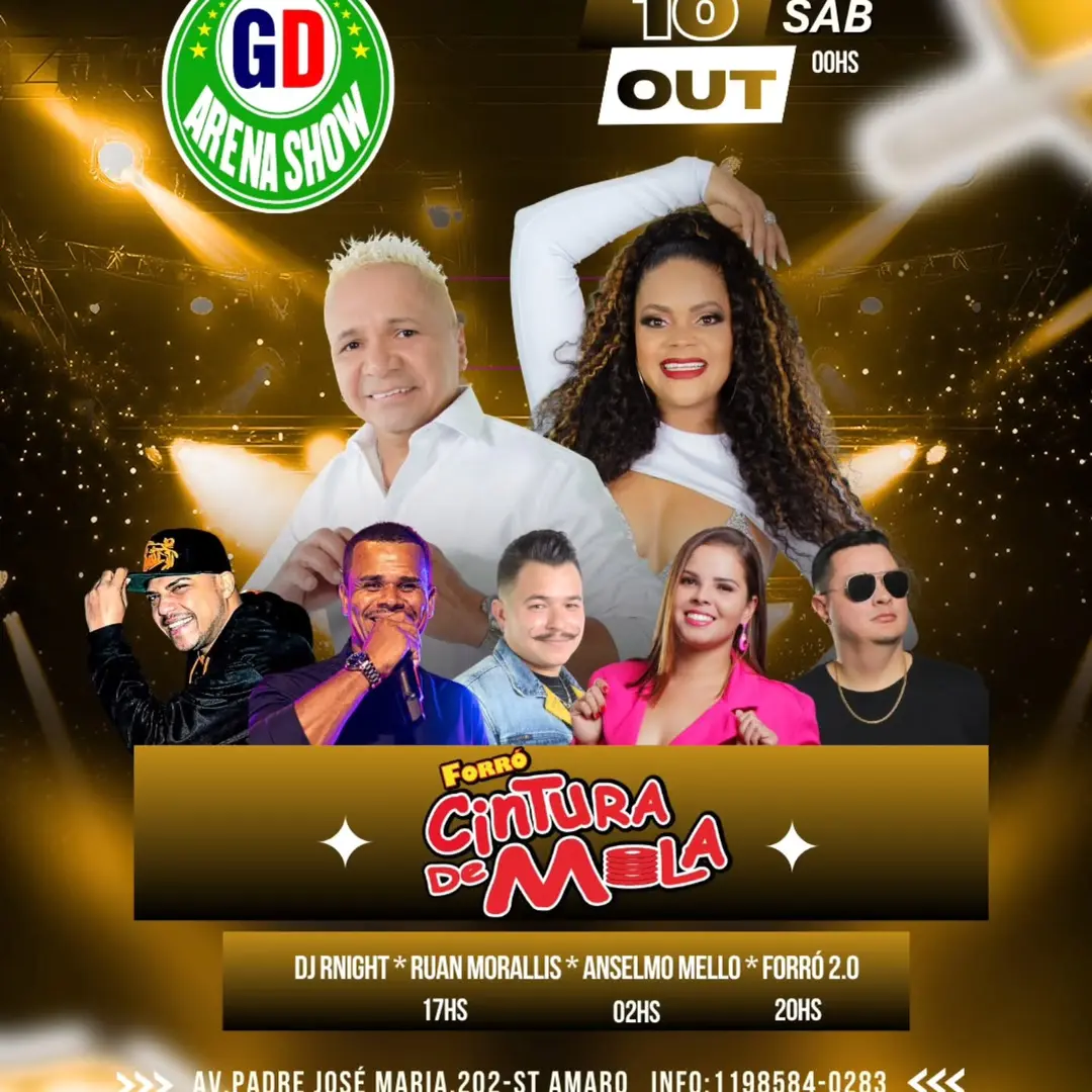 Flyer de Banda Forró 2.0, DJ Rnight e mais 2 artistas