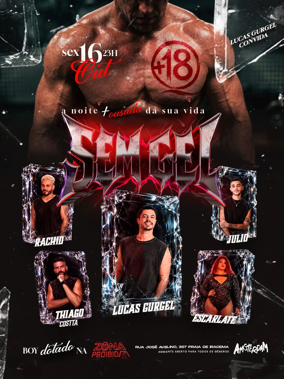 Flyer de Rachidd Barros, Thiago Costta e mais 3 artistas