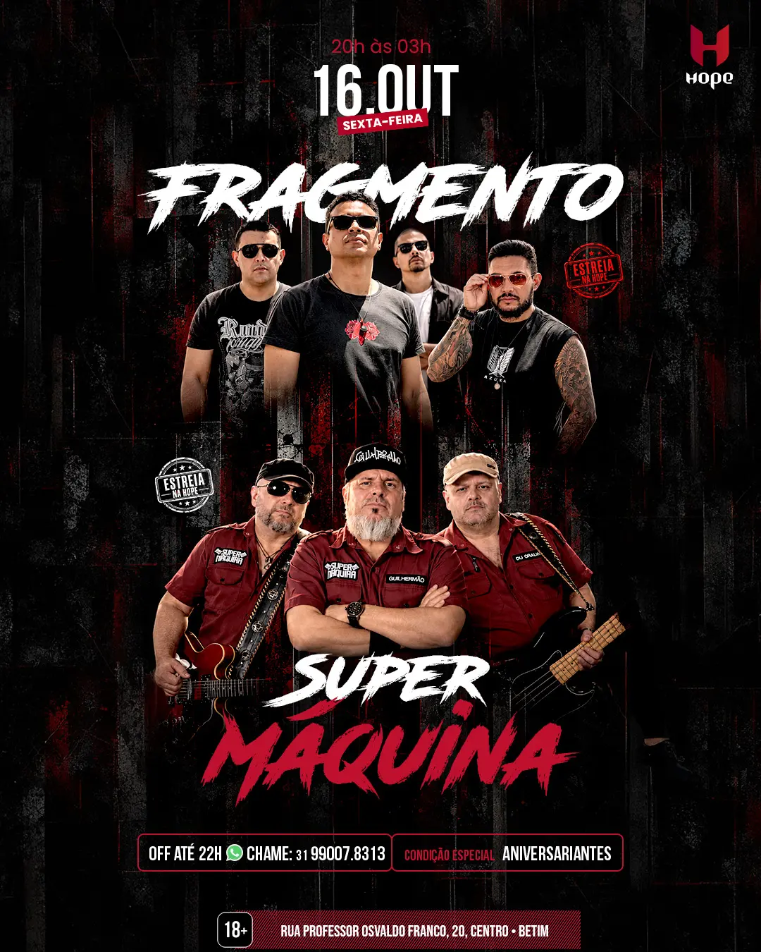 Flyer de Banda Super Máquina e Banda Fragmento