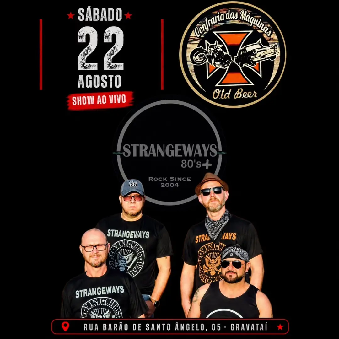 Flyer de Strangeways Band, Leandro Jesus e Christian The Smiths