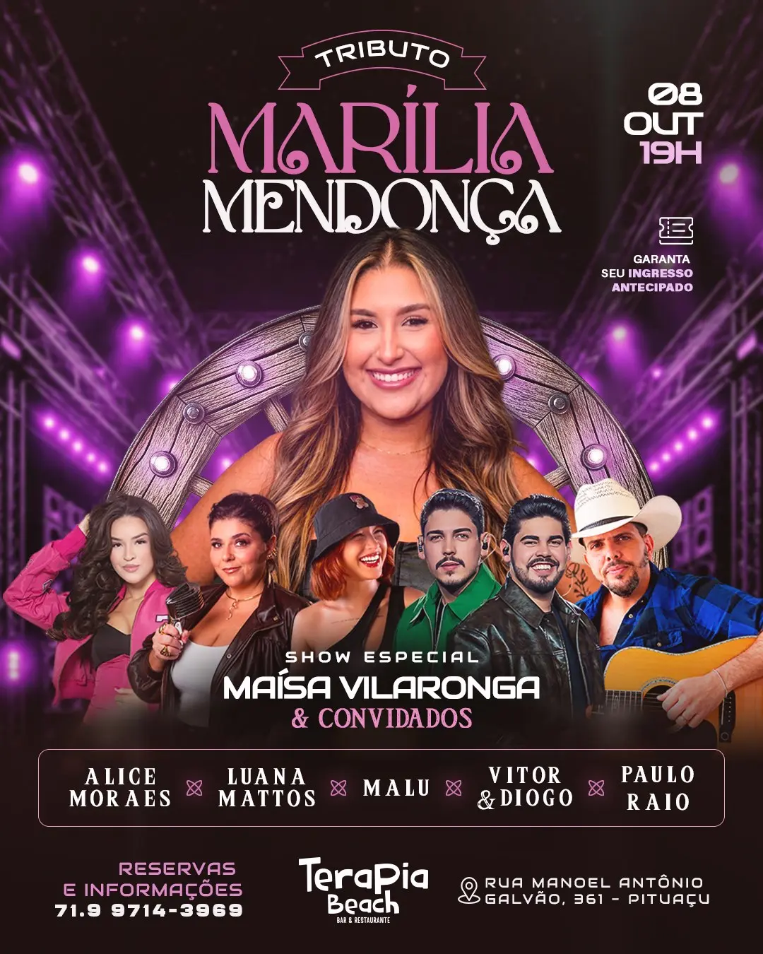Flyer de Luana Mattos, Maisa Vilaronga e mais 5 artistas