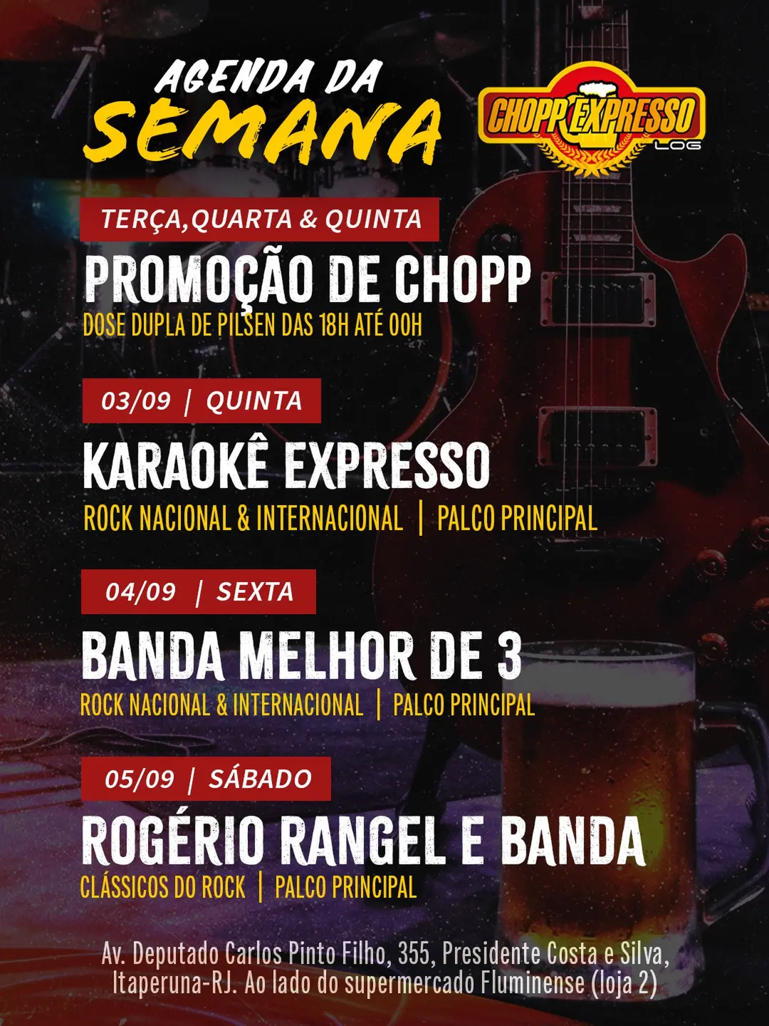 Flyer de Melhor de 3 Rock'nRoll