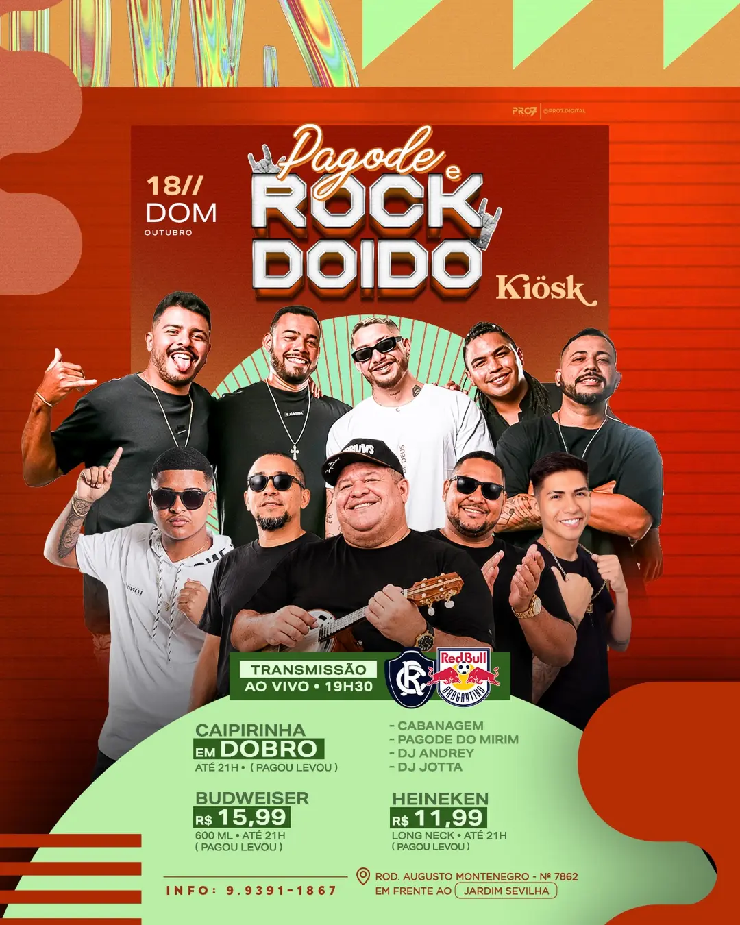 Flyer de Grupo Cabanagem, Pagode do Mirim, Andrey Galvão e Jotta