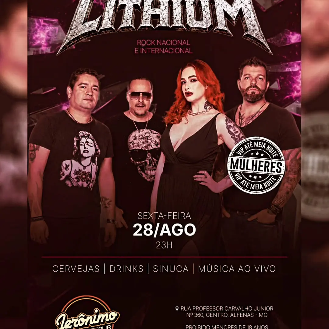 Flyer de Lithium Pop Rock e Lithium