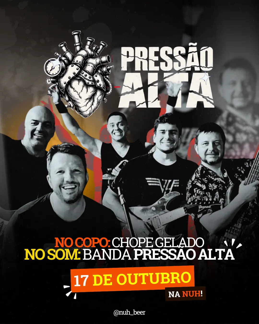 Flyer de Banda Pressão Alta