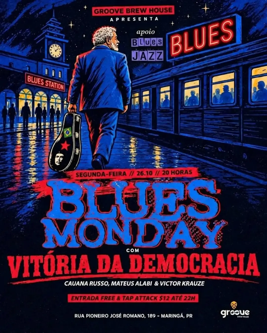 Flyer de Cauana Russo, Mateus Alabi e victorkrauze