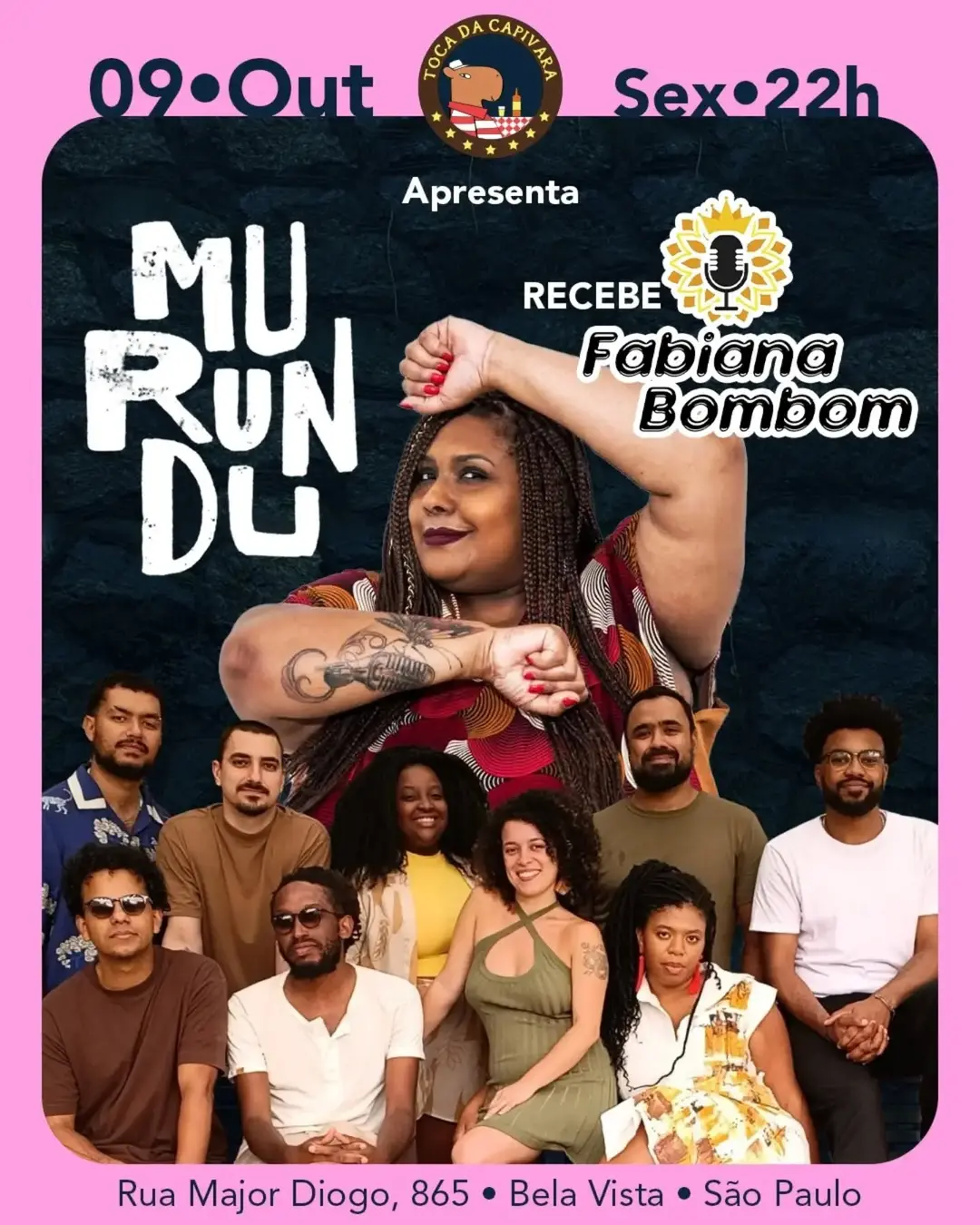 Flyer de Samba Murundu e Fabiana Bombom