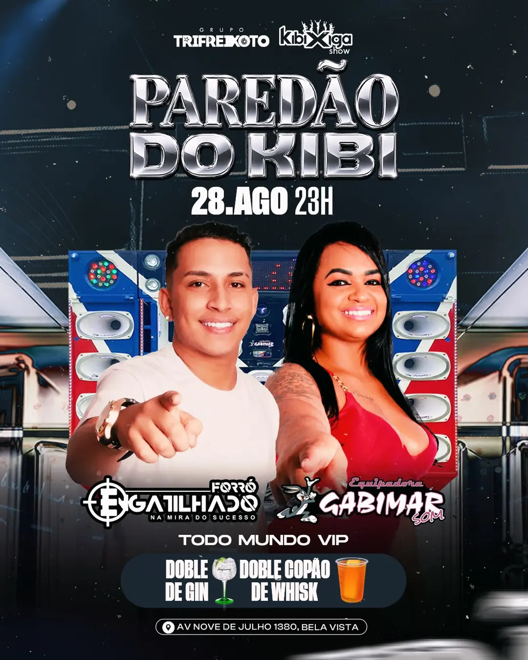 Flyer de Banda Forró Engatilhado e Paredão