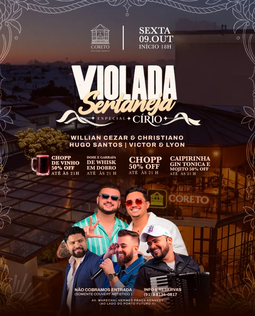 Flyer de Willian Cezar & Christiano, Hugo Santos e Victor & Lyon