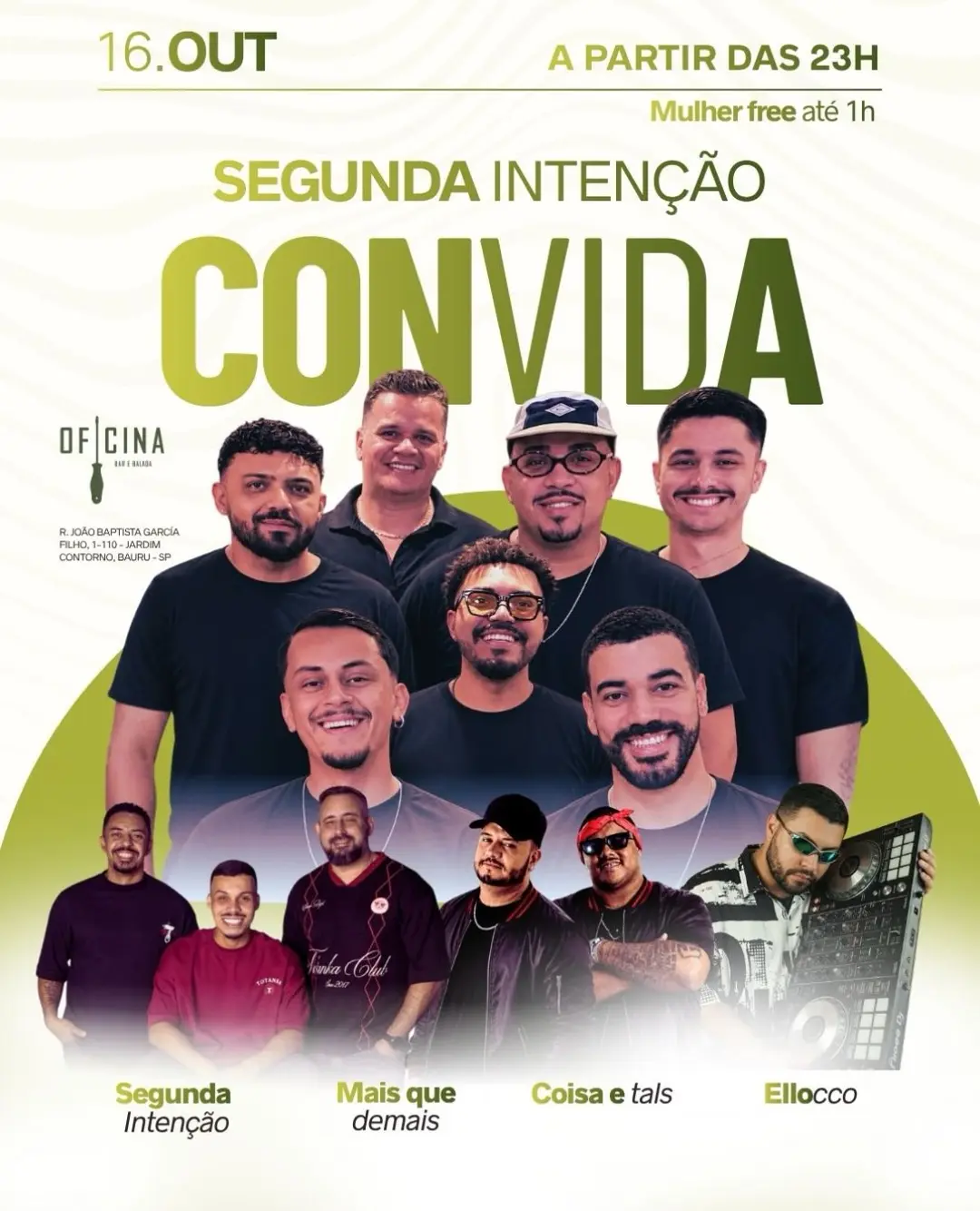 Flyer de Segunda Intenção, Grupo Coisa & Tals e mais 4 artistas