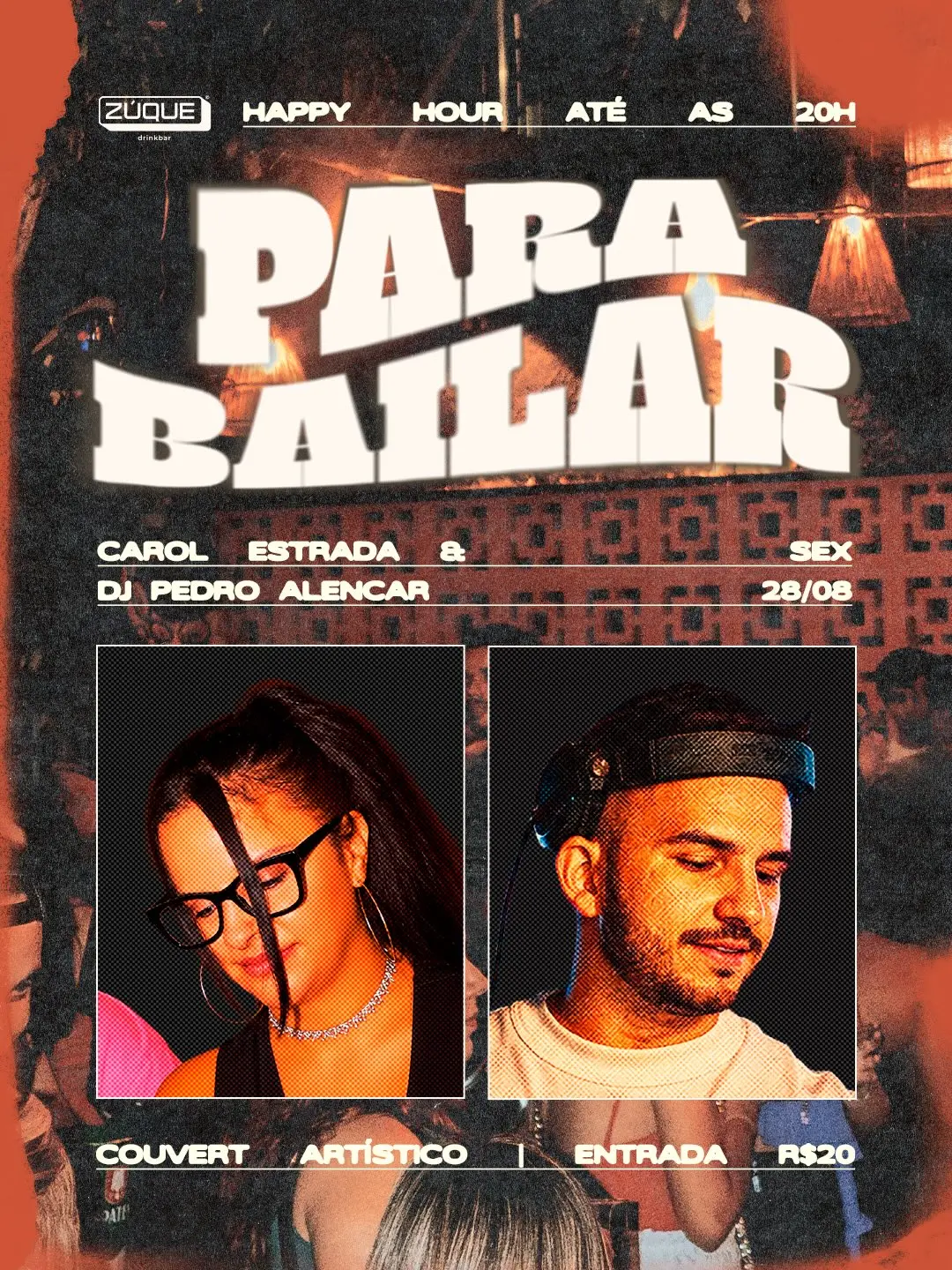 Flyer de Pedro Alencar e Carol Estrada