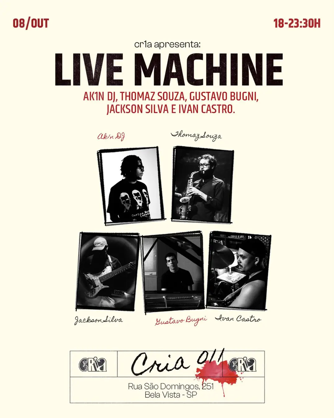 Flyer de Live Machine e DJ Ak1n