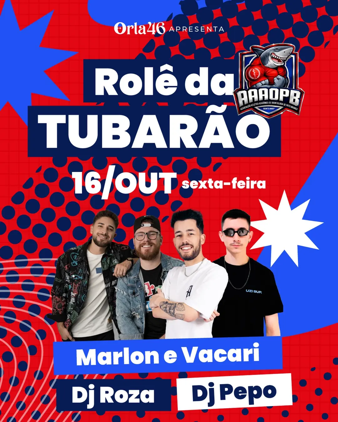 Flyer de Marlon & Vacari, Gabriel Rosa Dj Roza e Pepo