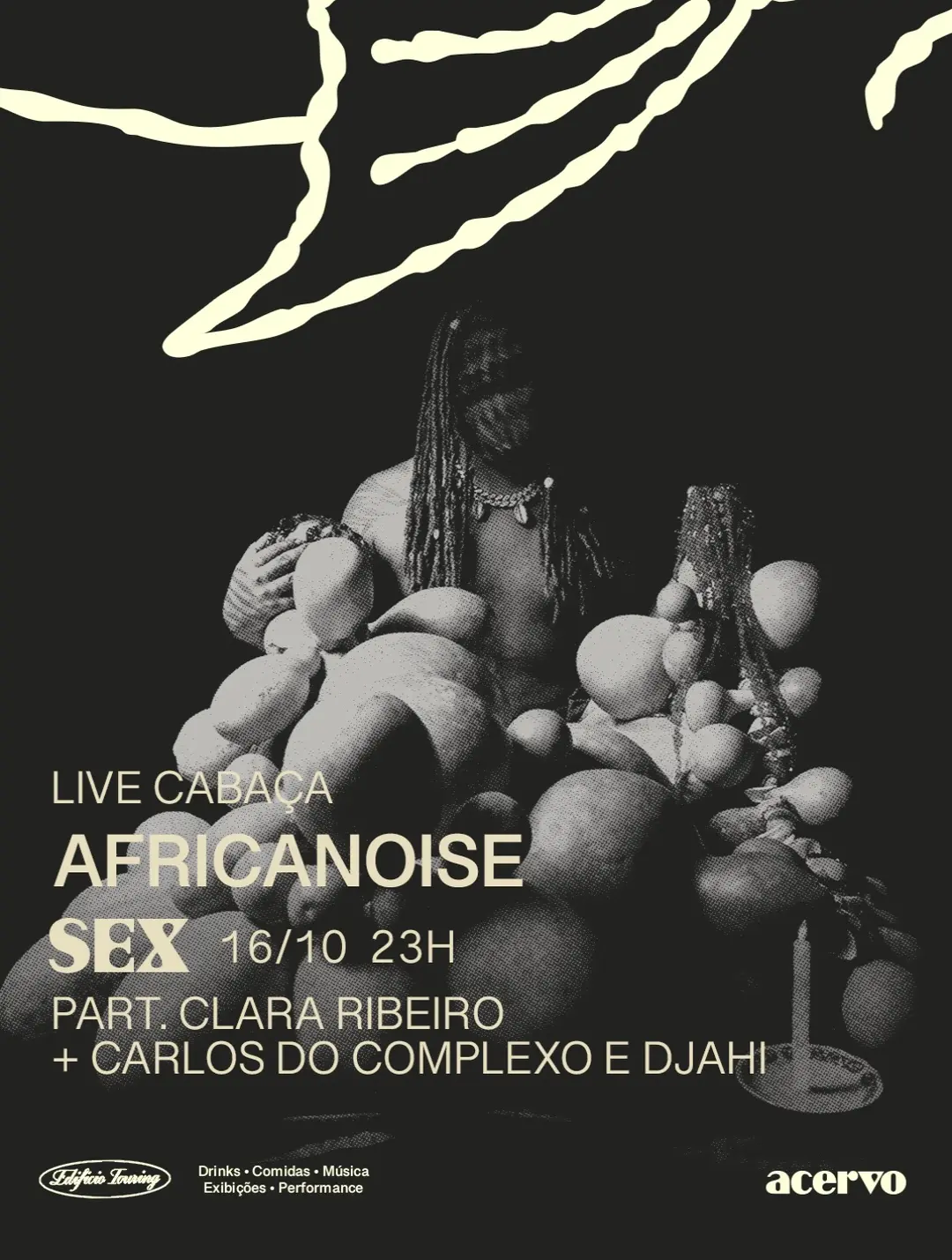 Flyer de Clara Ribeiro, Jahi Amani e mais 2 artistas
