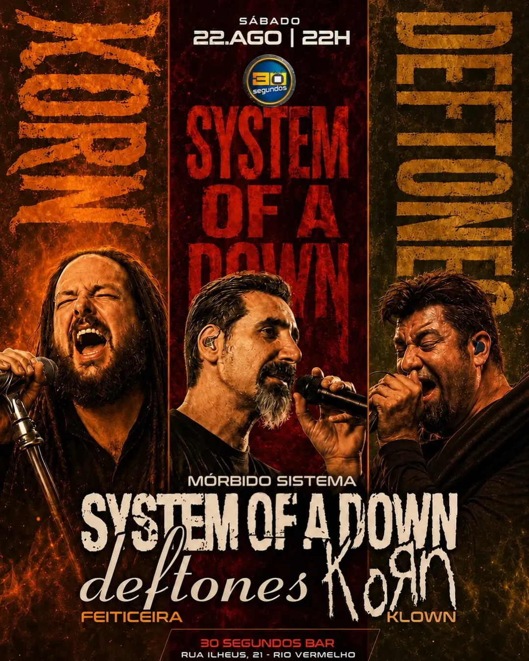 Flyer de Mórbido Sistema, Feiticeira e Klown