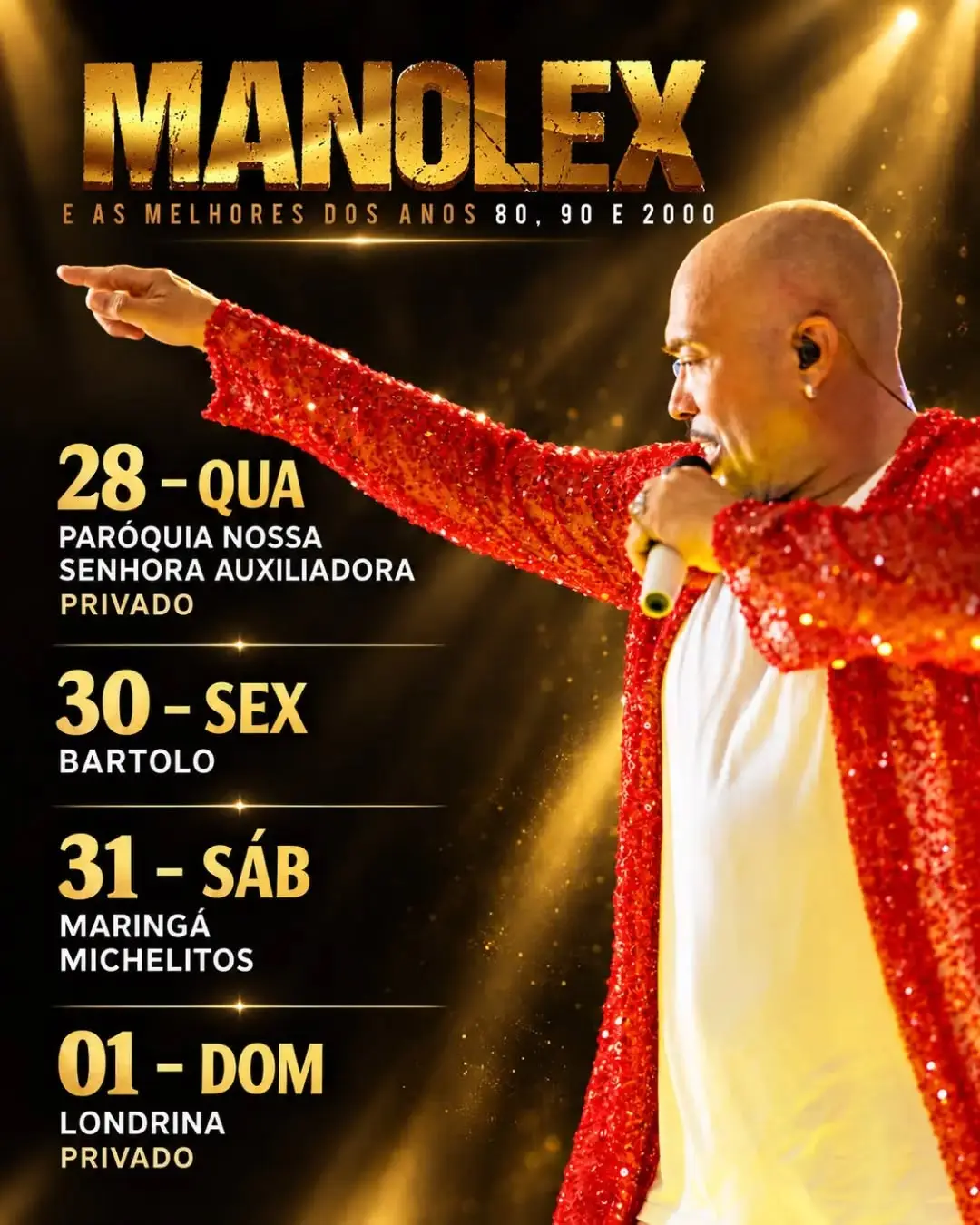 Flyer de Manolex e Sandra Rosa Madalena