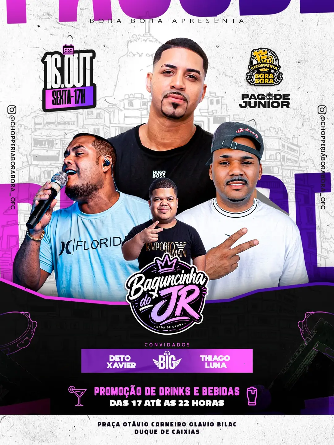 Flyer de Deto Xavier, Thiago Luna e DJ Big