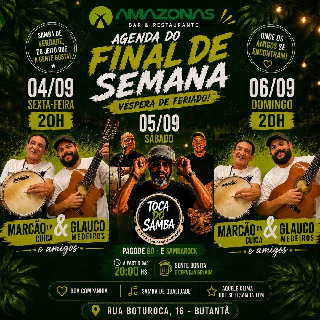 Flyer de Glauco Medeiros e Marcão da Cuíca
