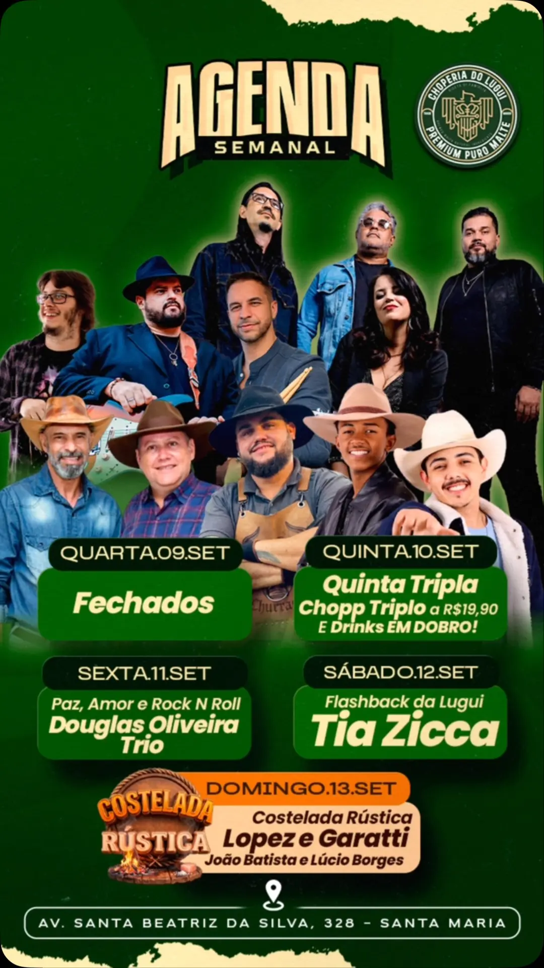 Flyer de Banda Tia Zicca