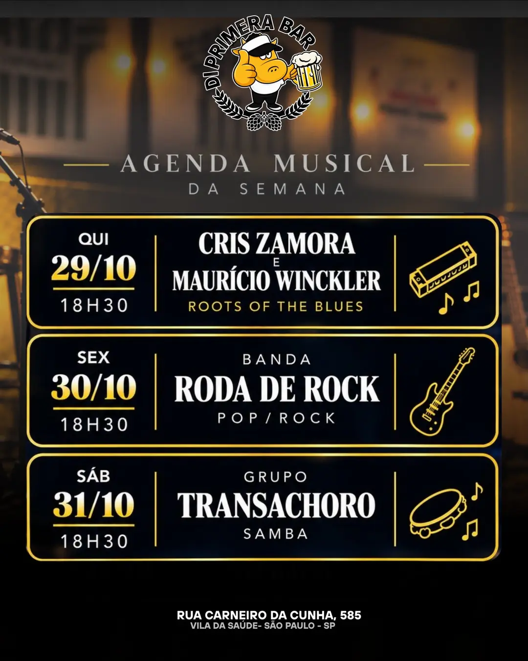 Flyer de Roda de Rock