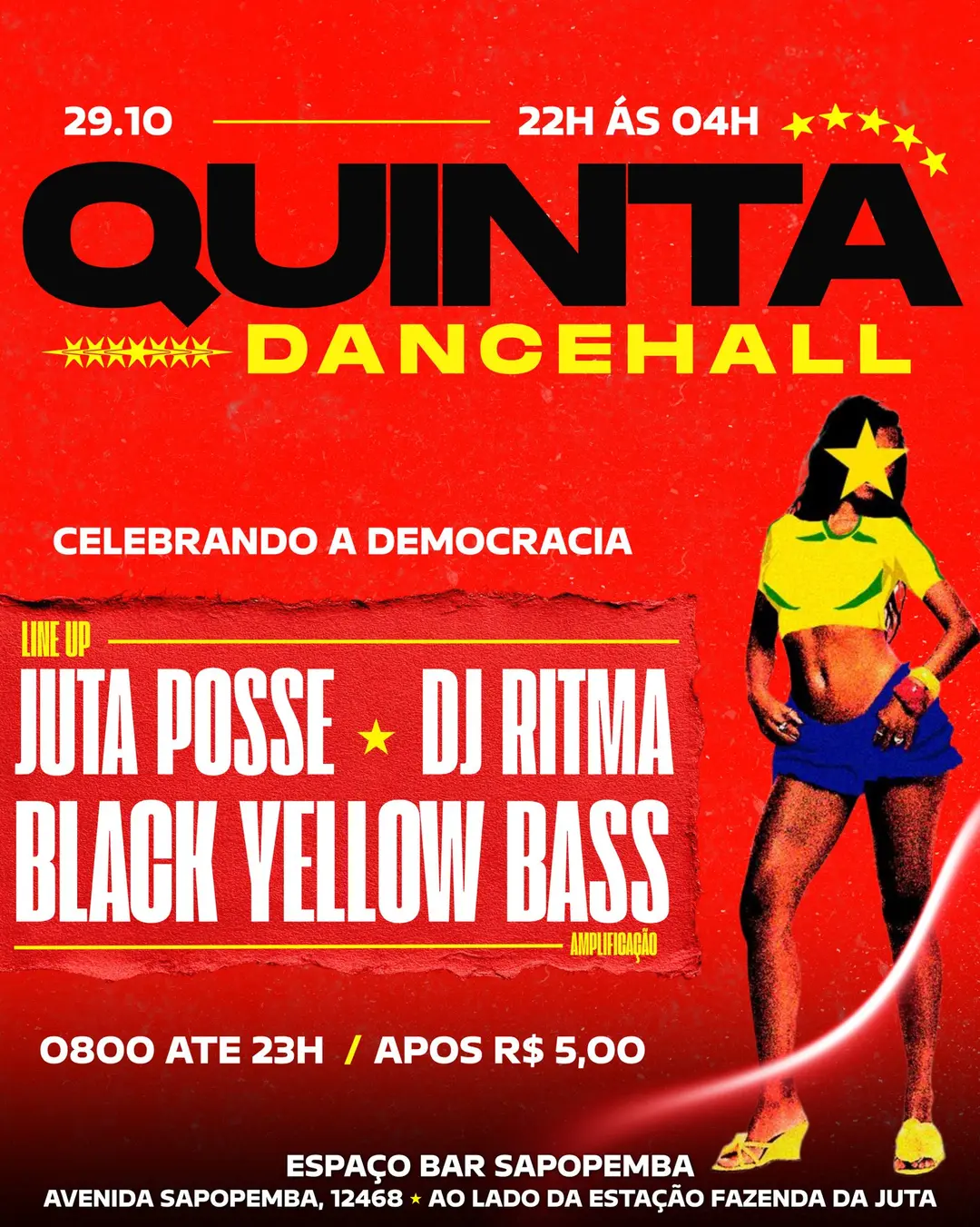 Flyer de Juta Posse e DJ Ritma