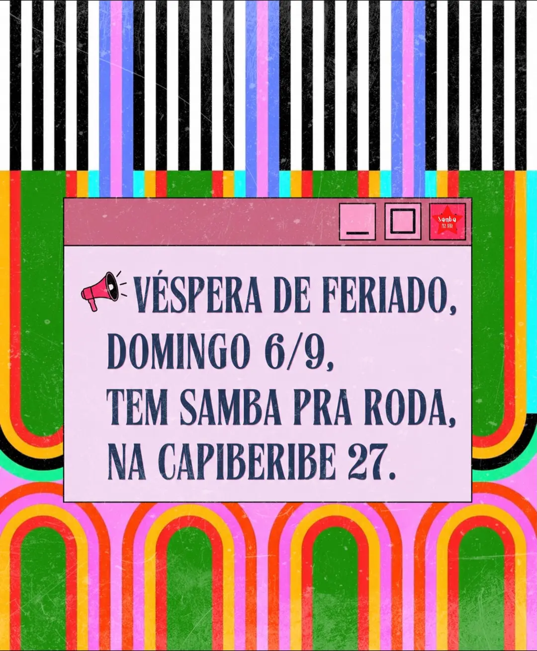 Flyer de Samba pra Roda, Claudinho DJ e mais 3 artistas
