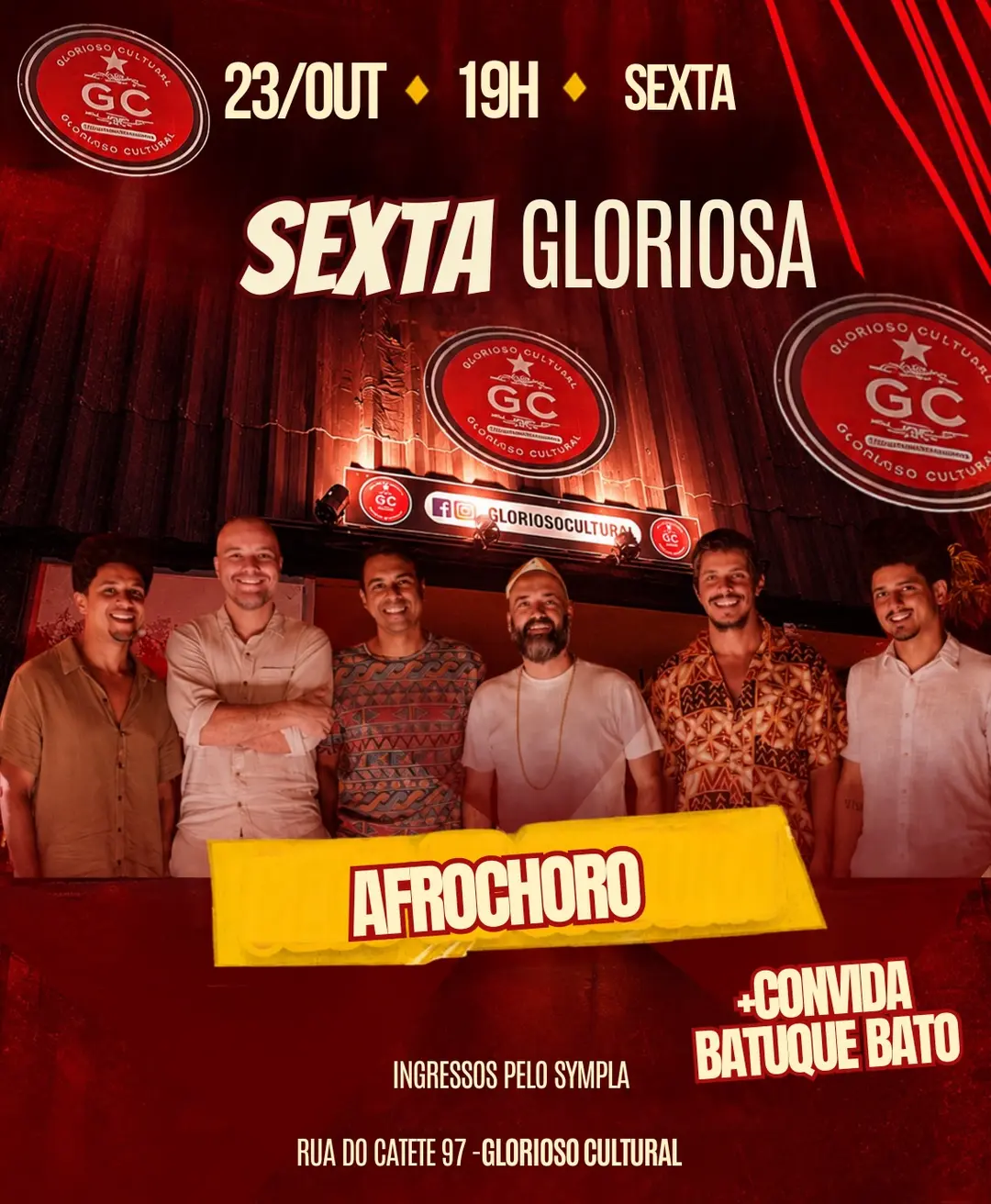 Flyer de Afrochoro e Batuque Baque