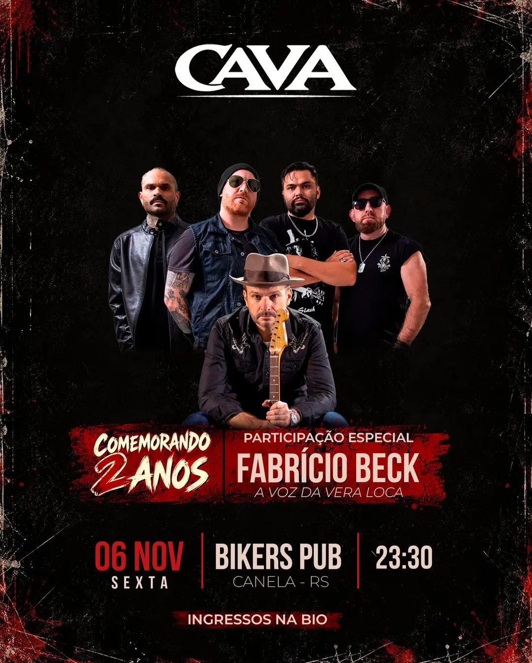 Flyer de Cava e Fabricio Beck