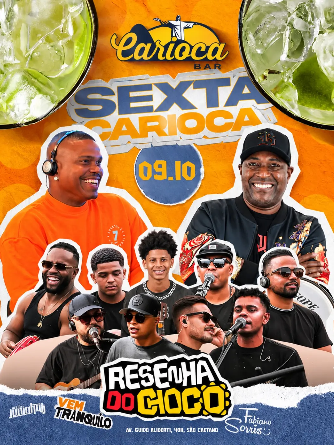 Flyer de Roda de Samba Vem Tranquilo e mais 4 artistas