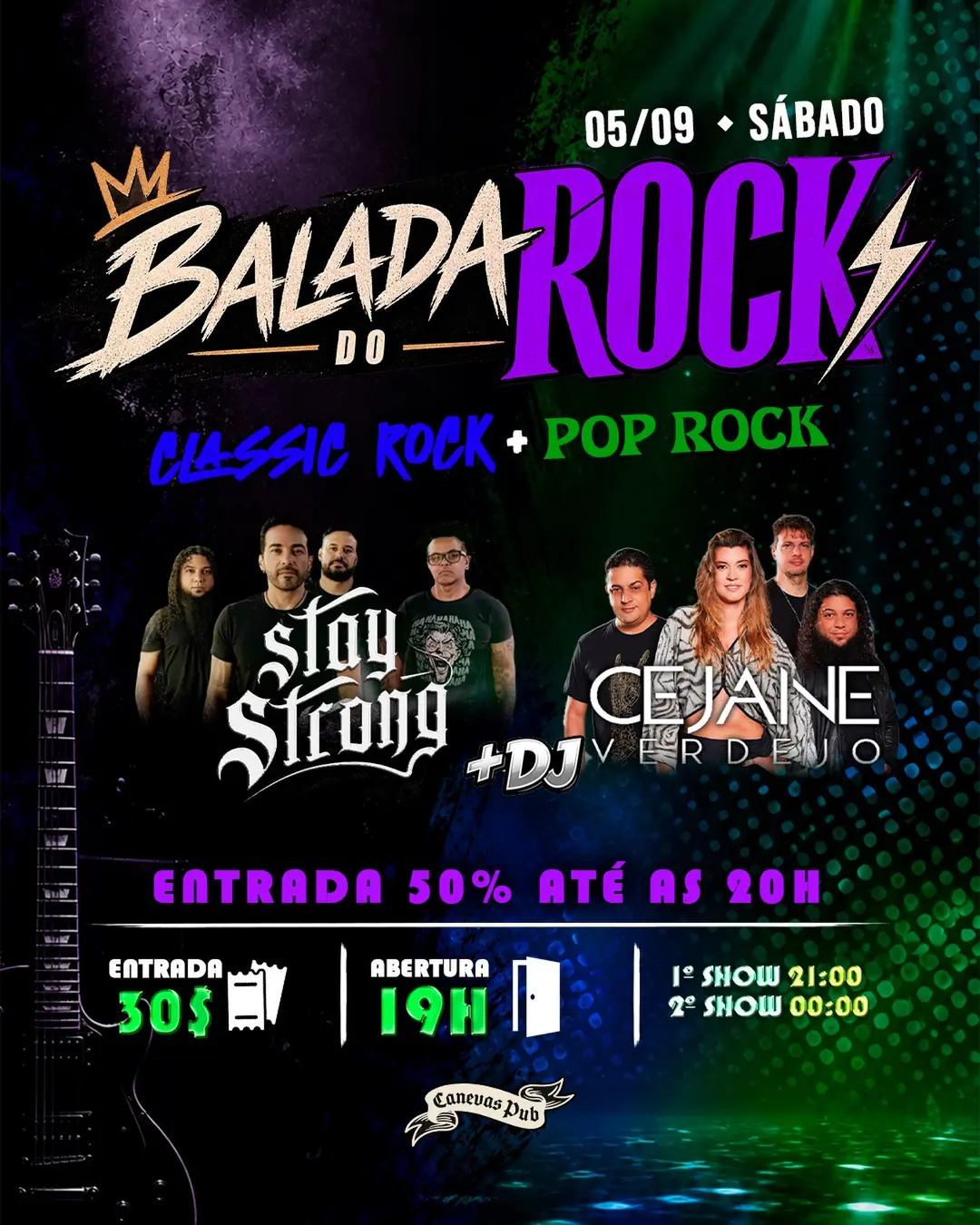 Flyer de Banda Stay Strong e Cejane Verdejo