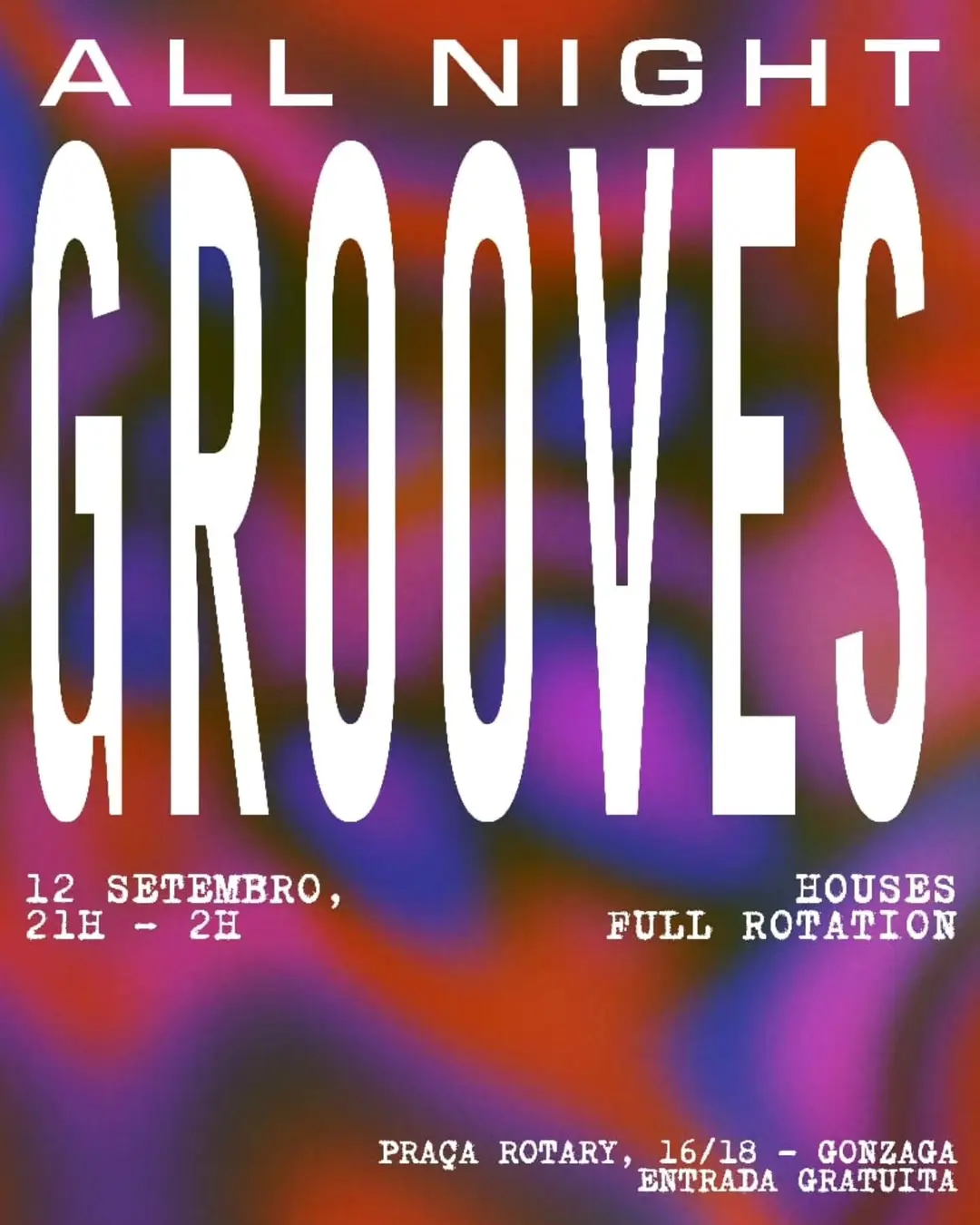 Flyer de Full Rotation e houseswav