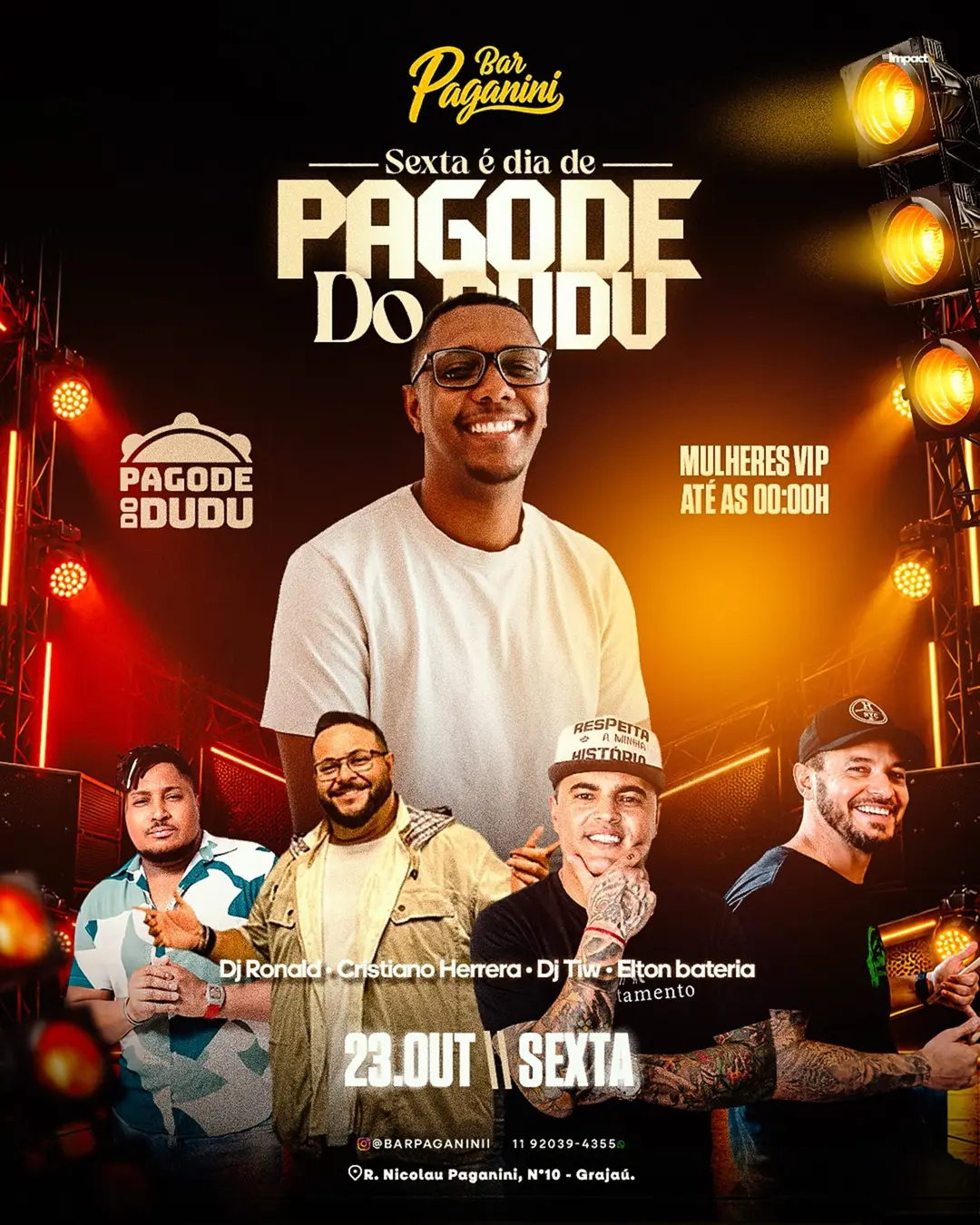 Flyer de Cristiano Herrera, Pagode do Dudu e mais 3 artistas