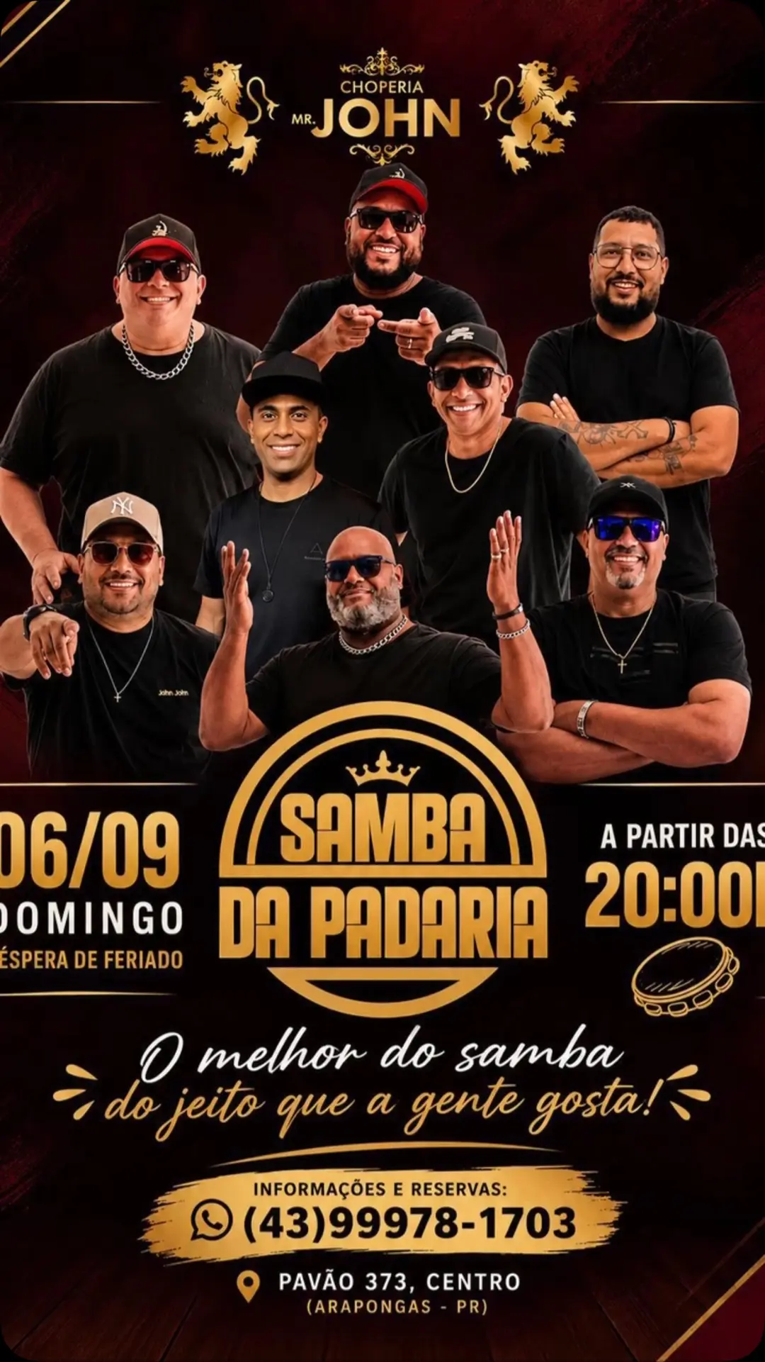 Flyer de Samba da Padaria