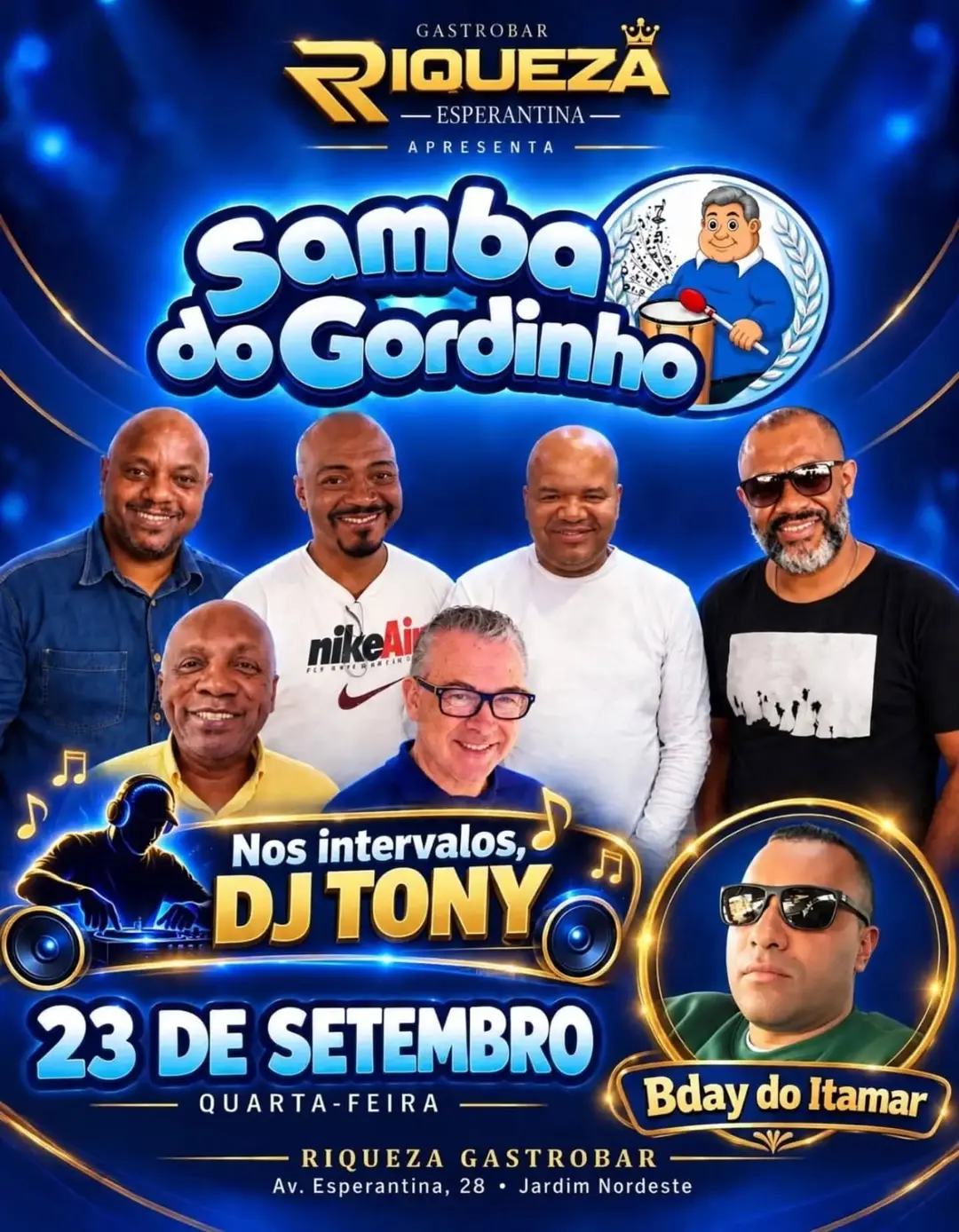 Flyer de Samba do Gordinho