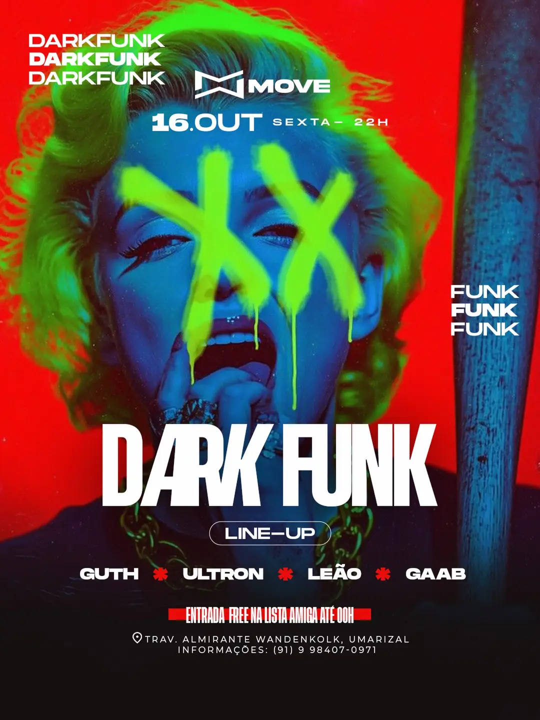 Flyer de Ulttron, Gaab, Guth e DJ Leaoo