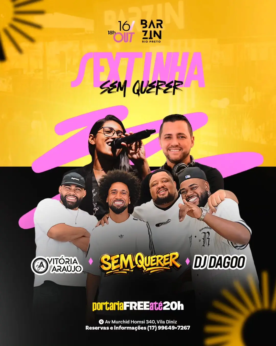 Flyer de DJ Dagoo Galante, VITÓRIA ARAÚJO e Grupo Sem Querer