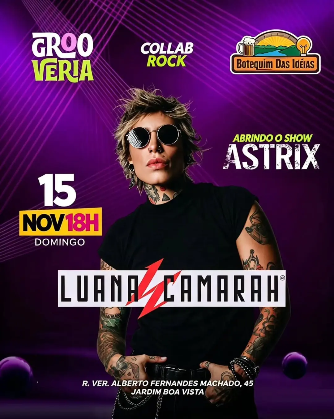 Flyer de Astrix Rock e Luana Camarah