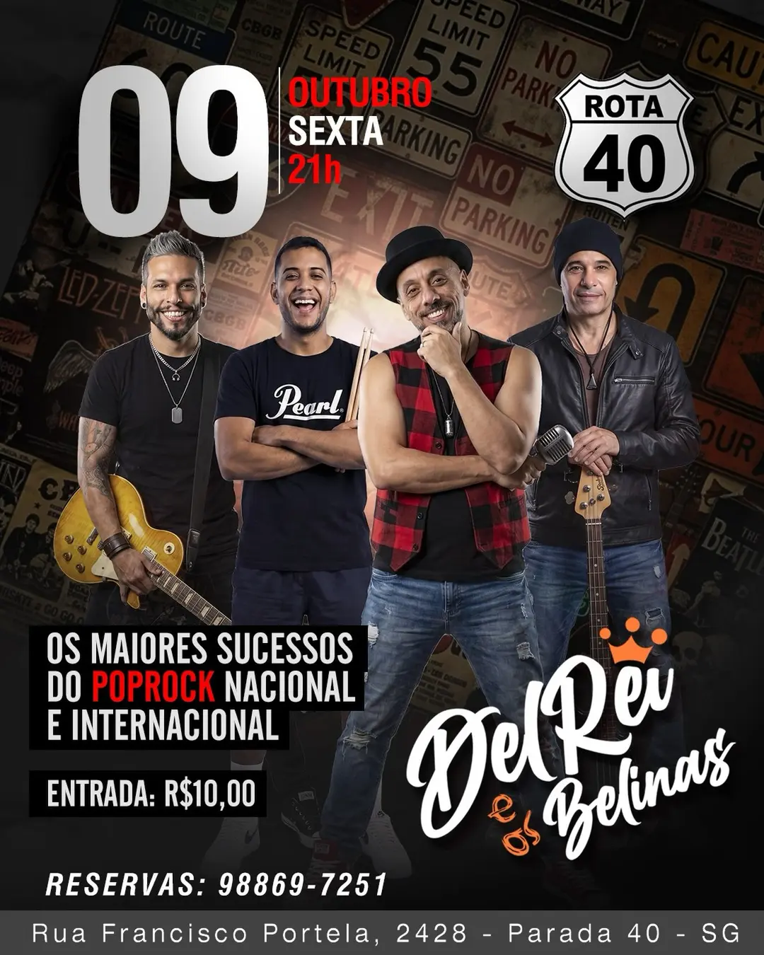 Flyer de Banda Del Rei e Os Belinas