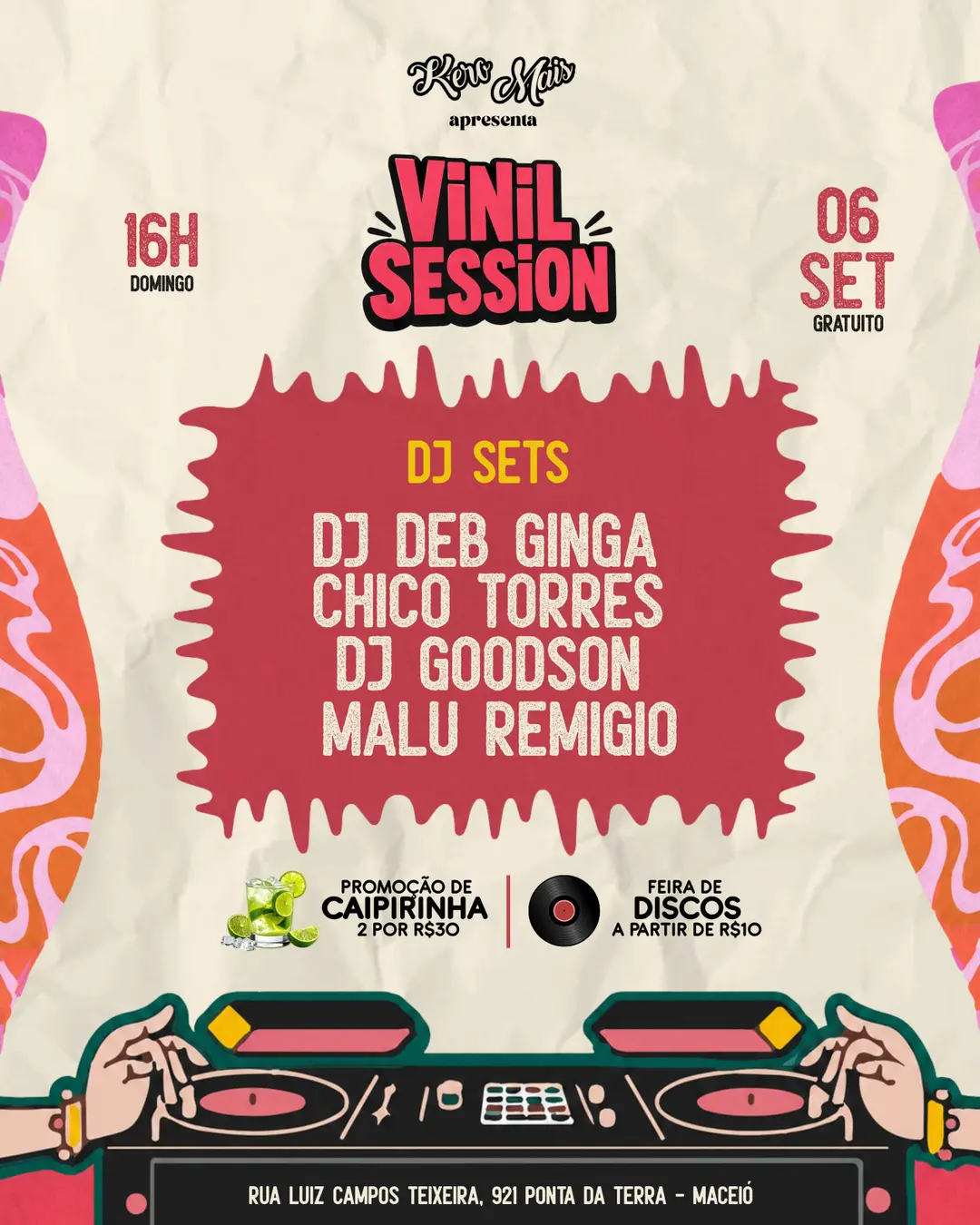 Flyer de Dj Goodson, Chico Torres, debrocha___ e maluremigio__