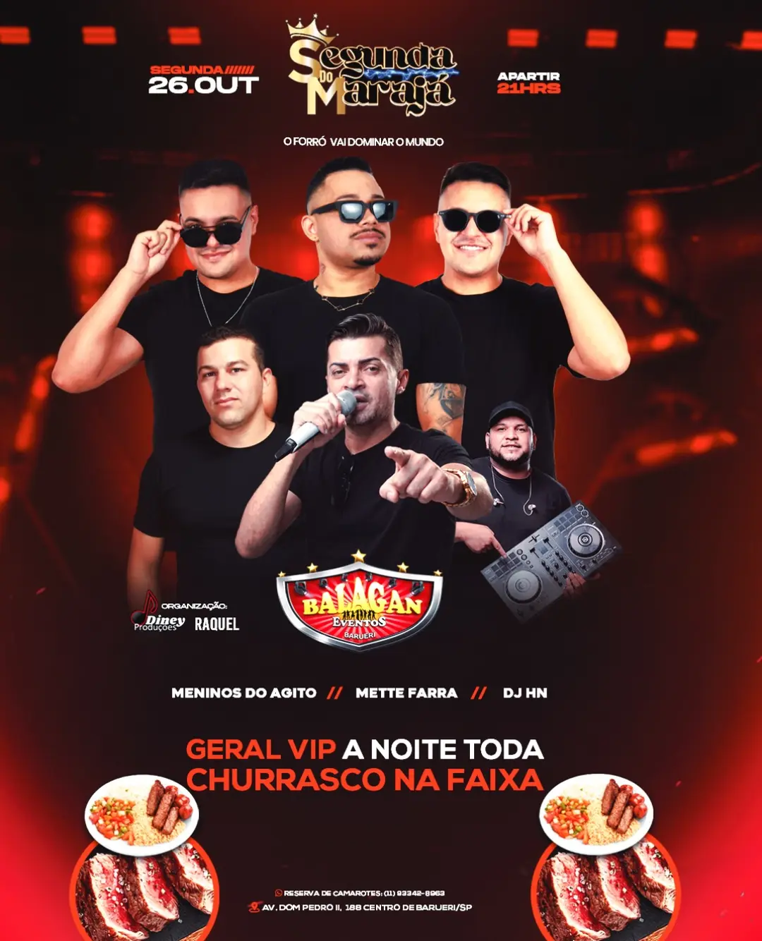 Flyer de Meninos do Agito, Mette Farra e DJ HN